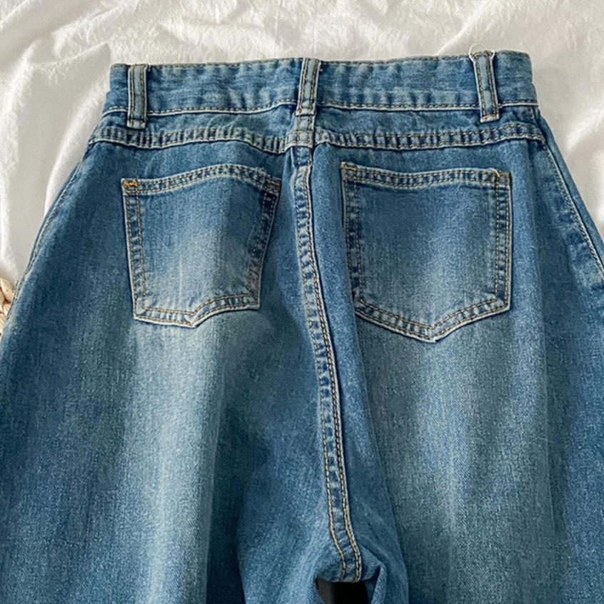 denim korean highwaist kulot celana jens wanita loose/Cocok untuk pinggul besar, cocok untuk paha