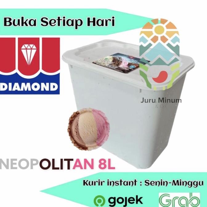 

DIAMOND ICE CREAM 8L NEAPOLITAN 3 RASA / NEOPOLITAN ES KRIM EMBER