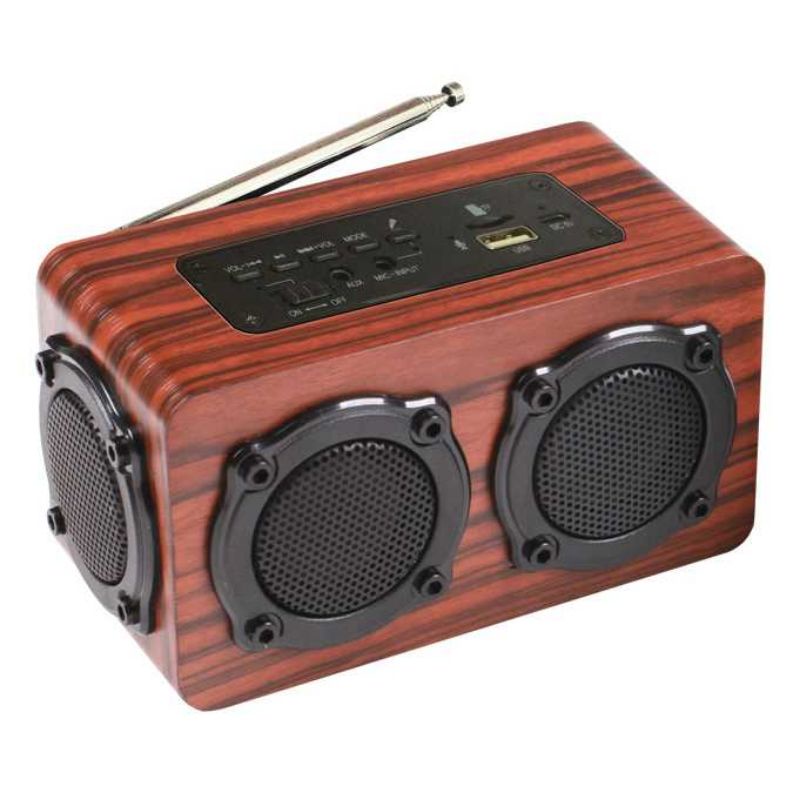 Kingneed Bluetooth Speaker FM Radio Wood Design - S409