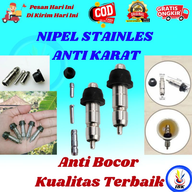 Nipel Niple Ayam STAINLES Nipel STAINLES Niple Puyuh Drinker Alat Minum Ayam Puyuh IBK123