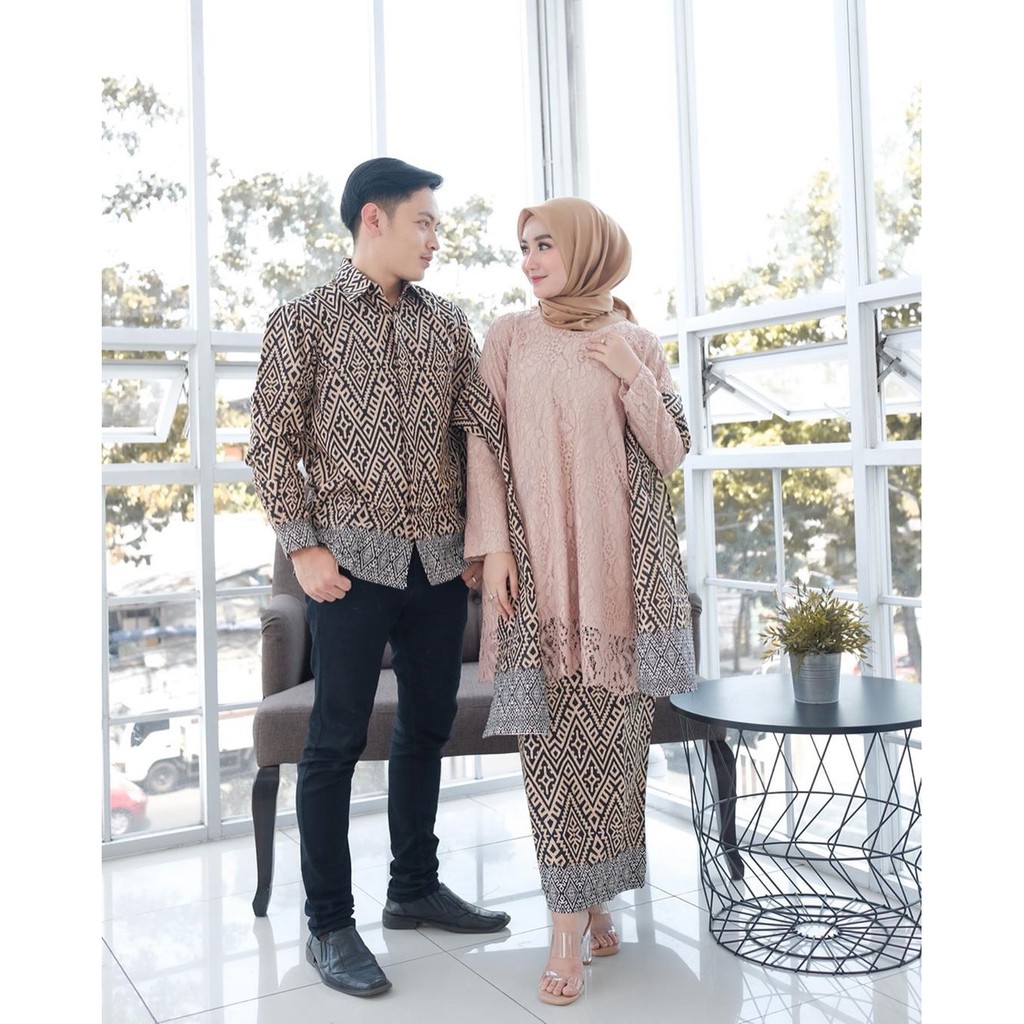 NEW ARRIVAL | NAYAKA BATIK - BATIK COUPLE BROKAT LUPITA FREE SLENDANG