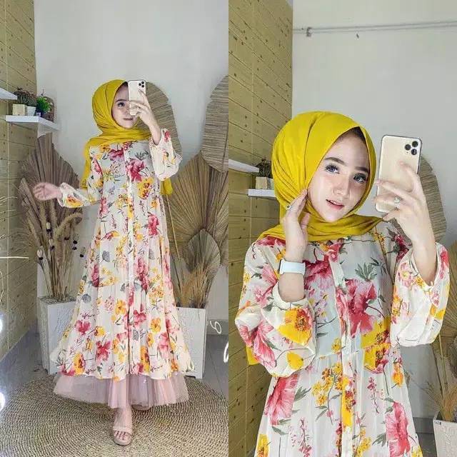 Dress Floral ZARA Nagita Premium / Dress Outer Zara Import BKK Bangkok / dress