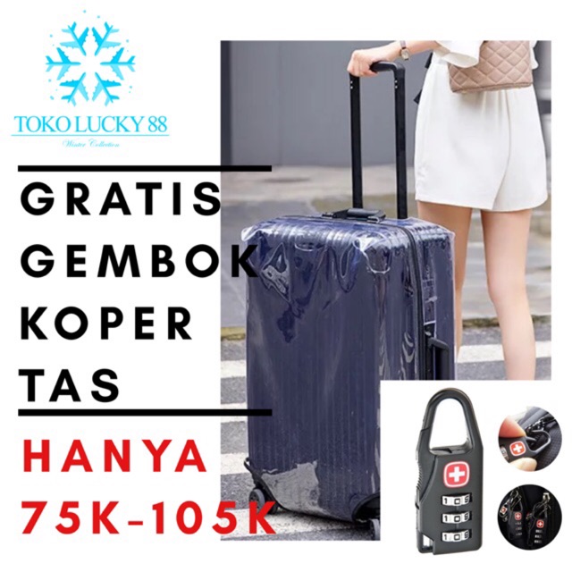 IMPORT Luggage cover Sarung Pelindung koper plastik Tebal Anti Lecet dan anti air