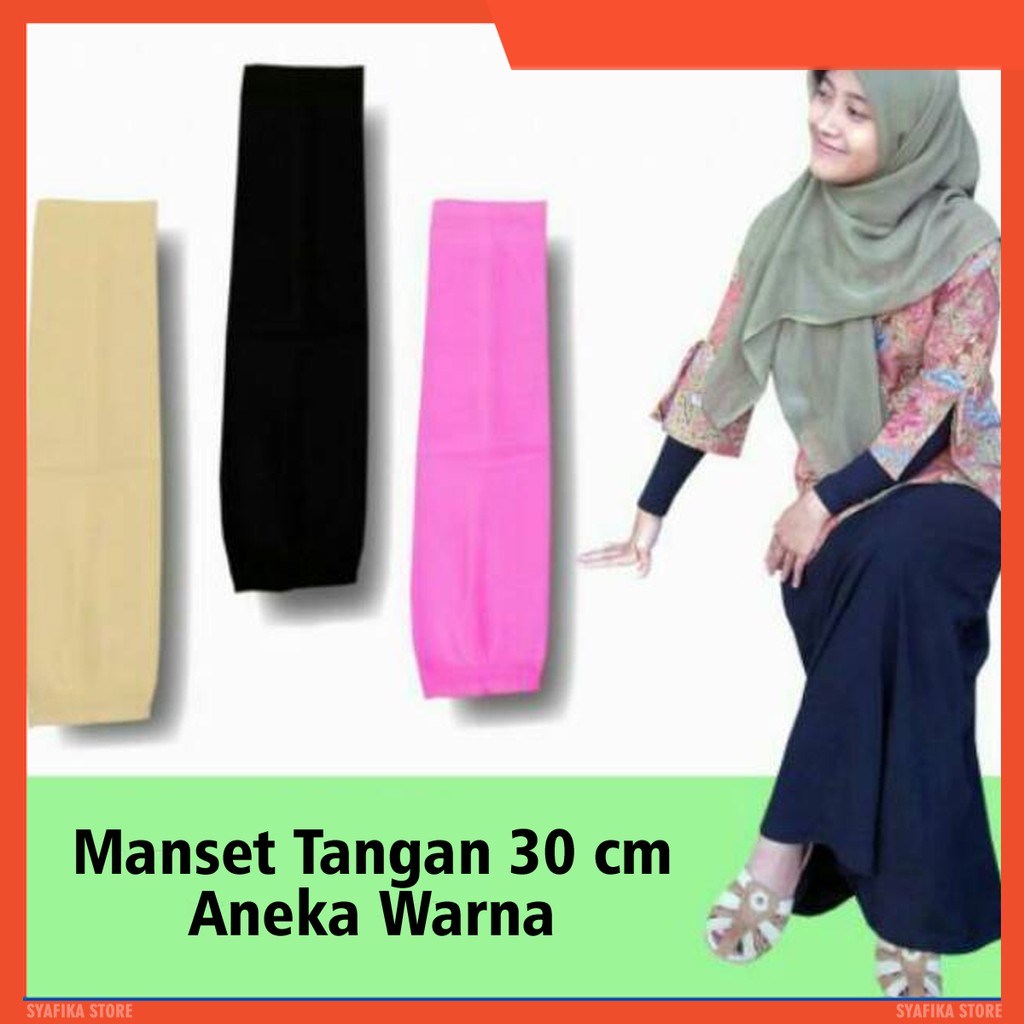 Manset Tangan Panjang 30cm Polos Bahan Katun Spandek Premium Nyaman dan Elastis