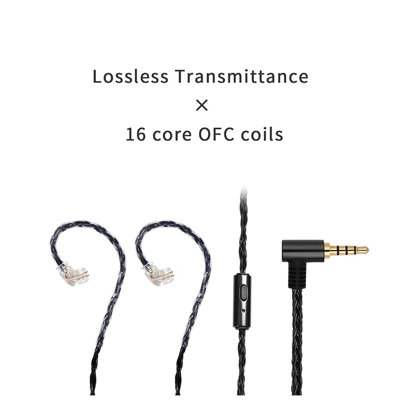 Kabel Upgrade JCally 16 Core JC16S with Mic for kz edx zsn pro x zst x kz dq6 zs3 zst pro zsa blon