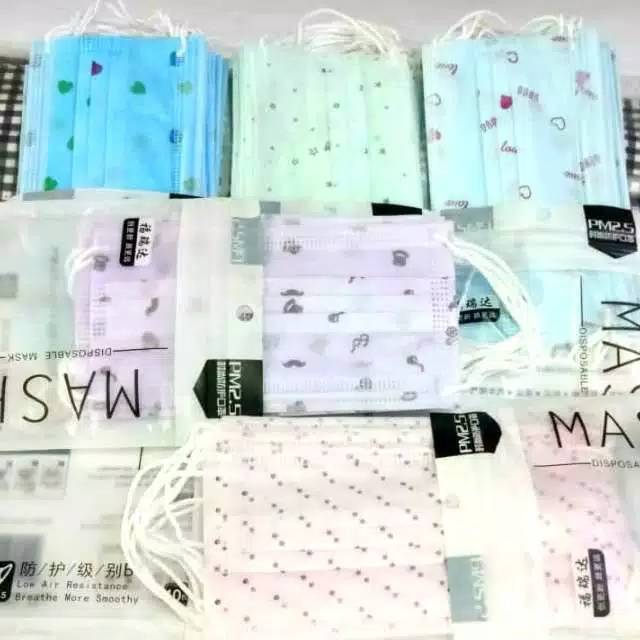 Masker motif karakter per PACK isi 10pcs  ALA ALA OPPA masker mulut MURAH MIX random FASHION MASK