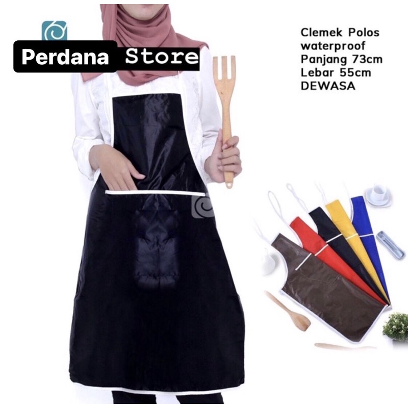 Apron Polos / Celemek Masak Warna Polos Waterproof CELEMEK Dapur MAKANAN BAHAN 100% Nylon Parasit