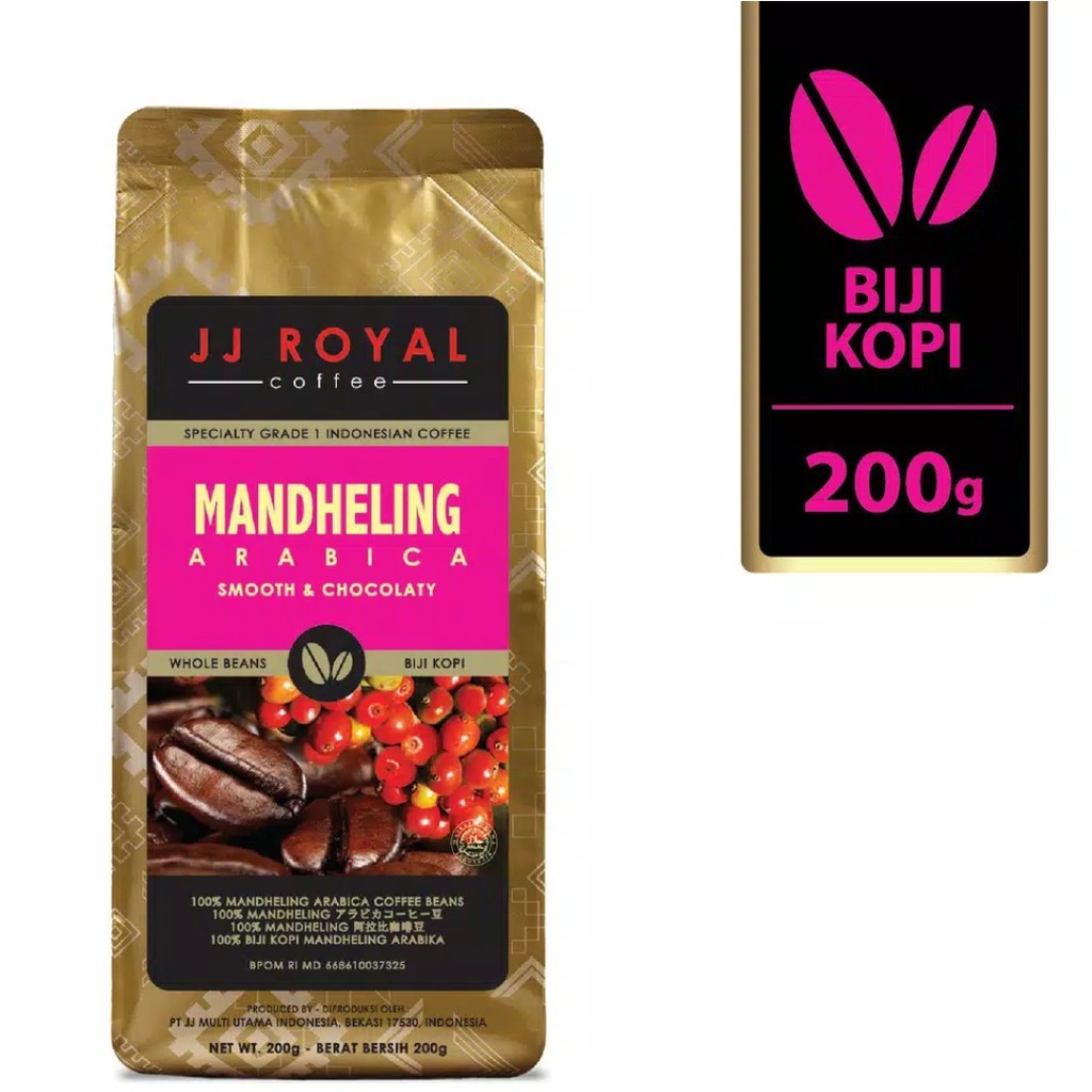 

JJ Royal Coffee Mandheling Arabica Beans (Kopi Biji) 200gr