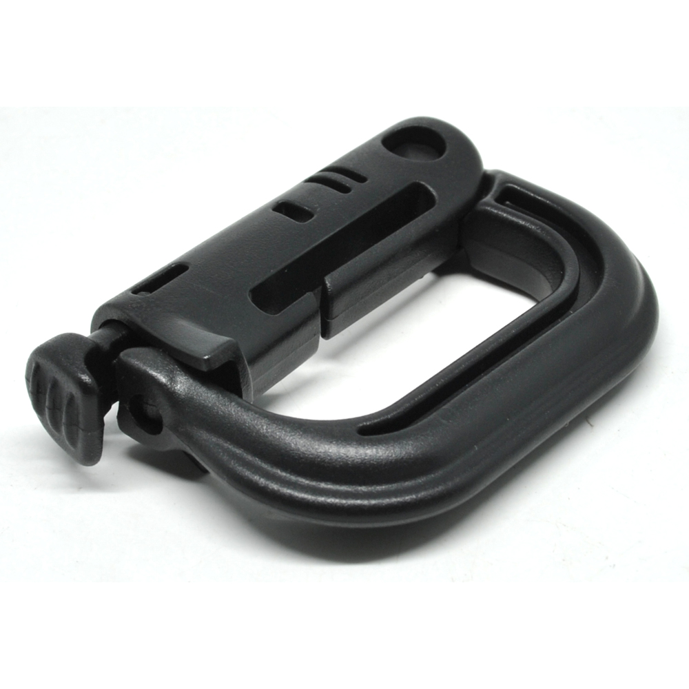 D D Ring Buckle Carabiner with Quickdraw - K307 HITAM