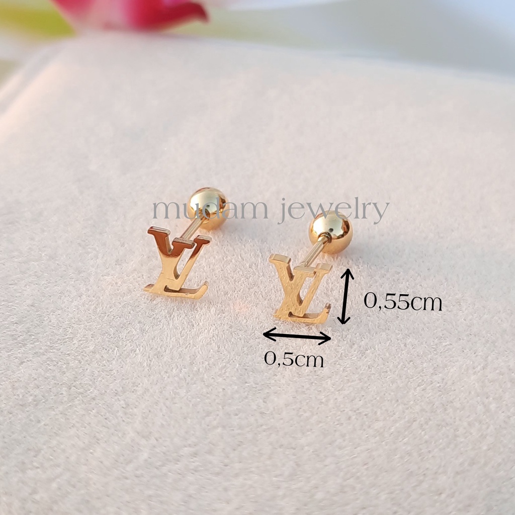 Anting Hook Macam - Macam Anting Putar Warna Gold