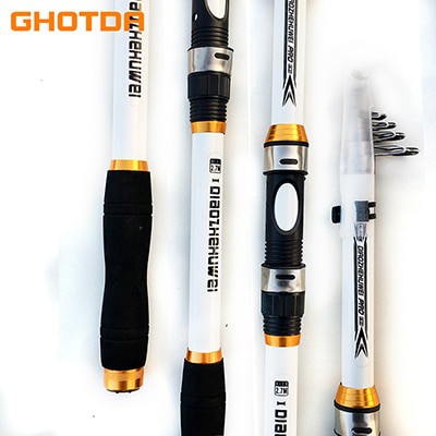 Joran Pancing Portable Carbon Fiber Telescopic 2.1M 2.4M 2.7M 3M - GHOTDA CF3000 - White