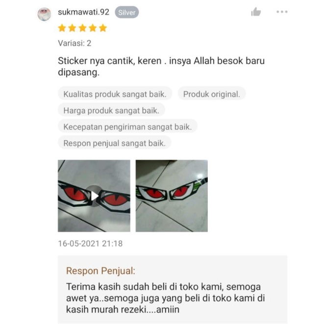 STIKER MATA AEROX PALING KEREN