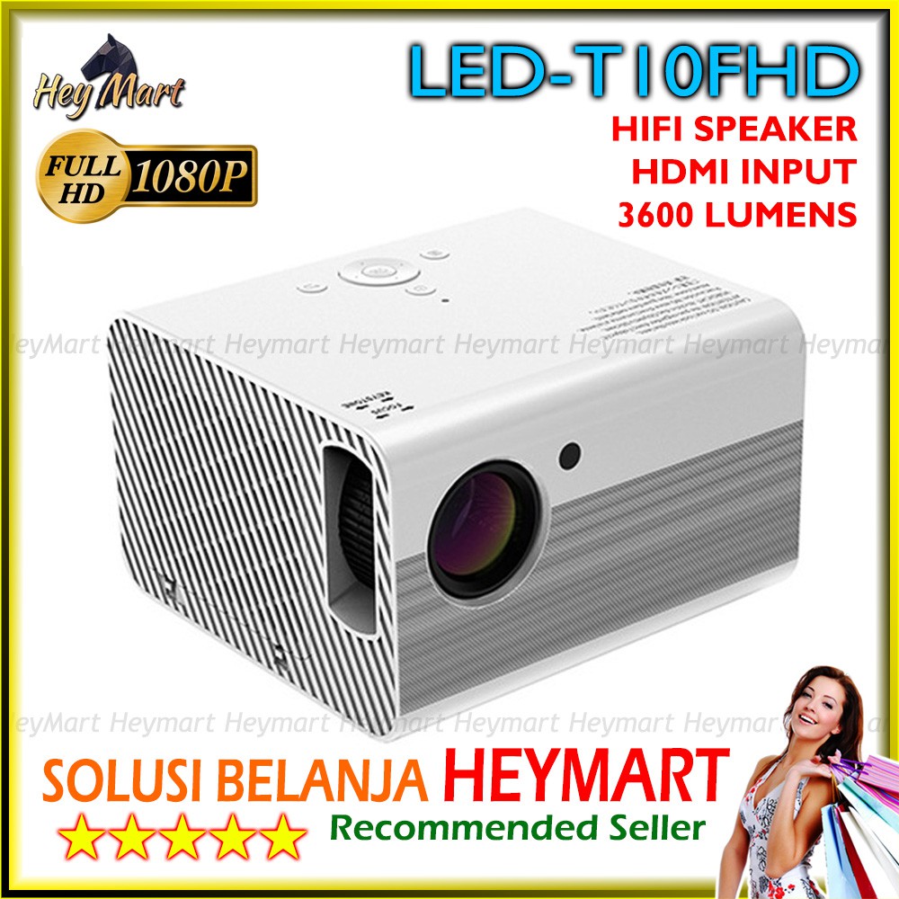 Proyektor LED T10FHD Infokus Projector 1080p Full HD 3600 Lumens Presentasi Nobar Unic T10 Infocus