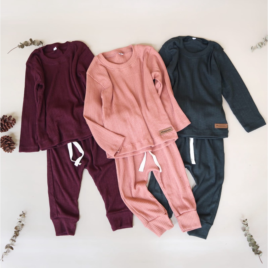 LONG RIB SET Baju Rajut Anak Baju Rib Anak Setelan Anak Kaos Anak Rib Set Anak Kaos Rib