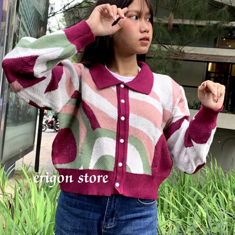 RAINBOW CARDI KNITT PREMIUM