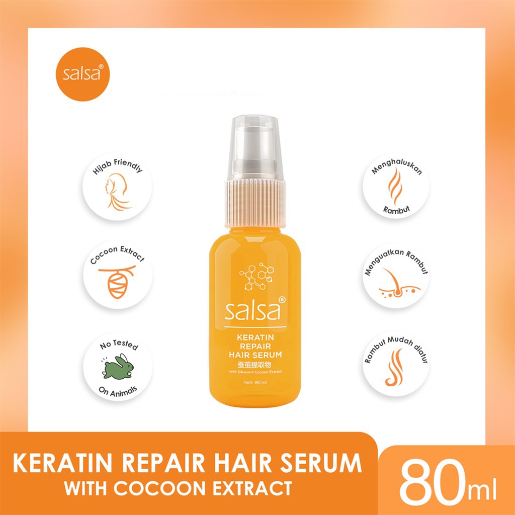 ❤ BELIA ❤ Salsa Hair Serum Rose Spray, Keratin Repair, Growth | Serum Rambut | Hijab Friendly BPOM 80ml