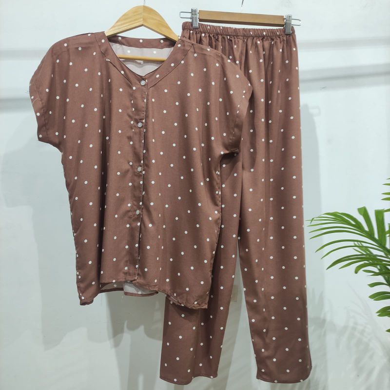 PIYAMA RAYON | PIYAMA VNECK | PIYAMA KEKINIAN | BAJU RUMAHAN-KCPD A