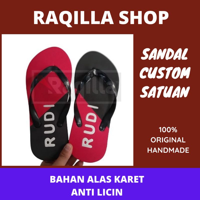 Sandal Custom Satuan Nama Suka-Suka Bebas Buat Nama Sendiri CUSTOM NAMA BEBAS SANDAL JEPIT