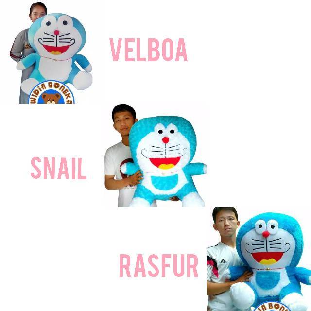 Boneka doraemon jumbo velboa / rasfur / snail mawar