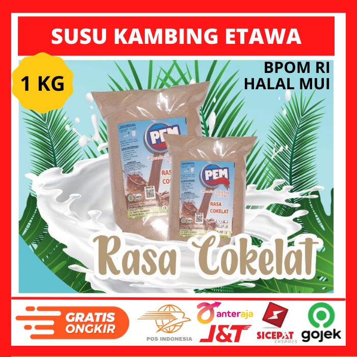 

Susu Kambing Etawa Bubuk Rasa Coklat Kemasan 1kg Susu Bubuk PEM Goat Milk