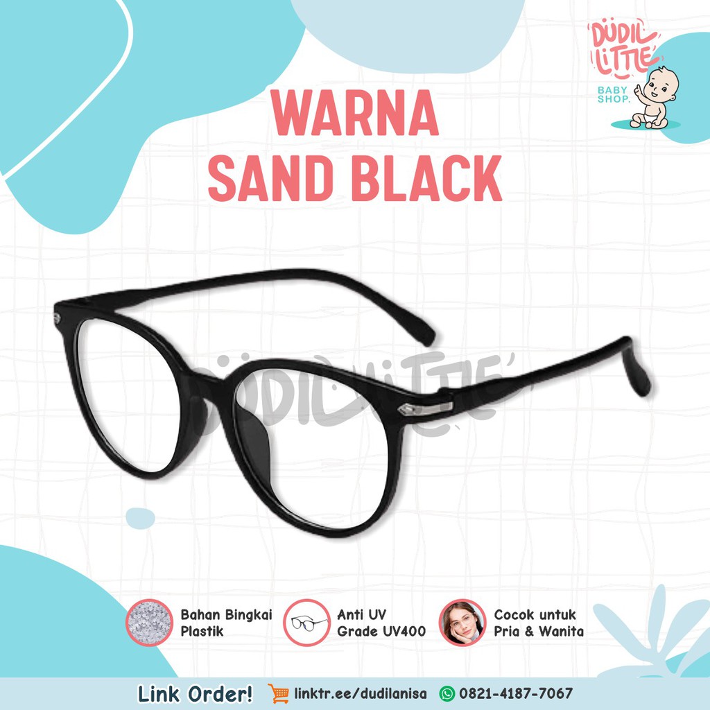 KACAMATA ANTI RADIASI UNISEX SUN GLASSES LENSA TRANSPARAN