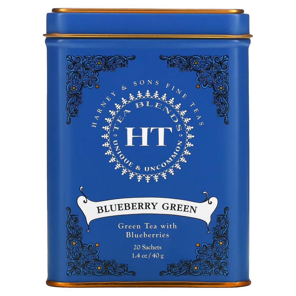 Harney &amp; Sons HT Tea Blueberry Green Tea With Blueberries 20 x 2 Gram