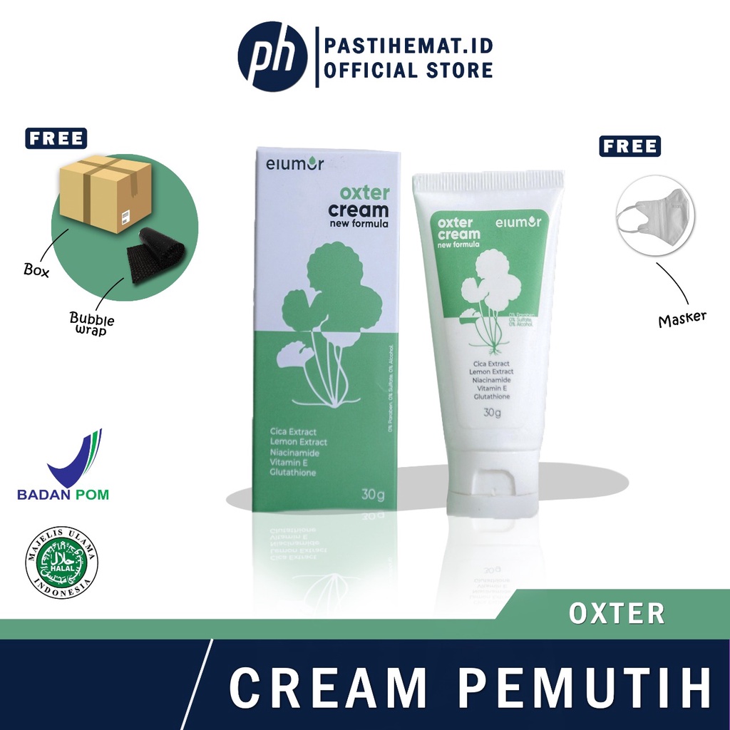 (FREE MASKER DUCKBILL) Elumor Oxter CREAM ORIGINAL Pemutih Ketiak dan Selangkangan