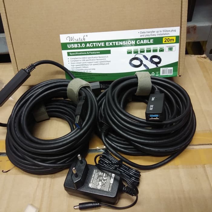 Wiretek Kabel USB Extension 20Meter USB 3.0 Aktif