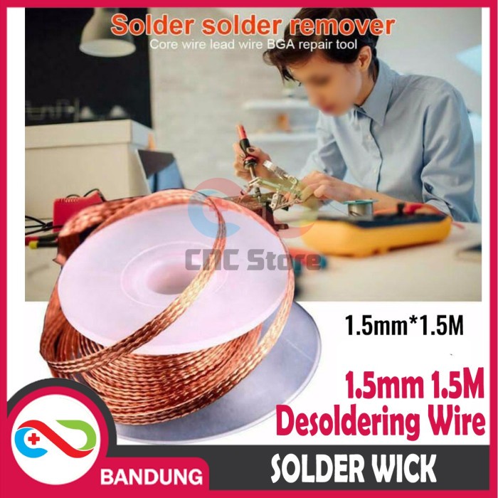 SOLDER WICK 1.5mm DESOLDERING WIRE PEMBERSIH TIMAH SOLDER 1.5mm 1.5M