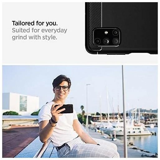Case Samsung Galaxy M51 Spigen Rugged Armor Carbon Softcase Casing