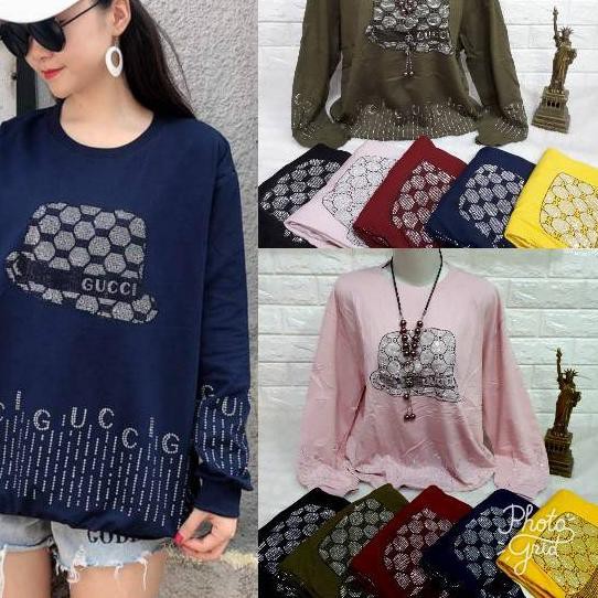 ╩ B.i.g Promo Tiffany Kaos Lengan Panjang Wanita Import XXXL LD120-130 New Model ⚈