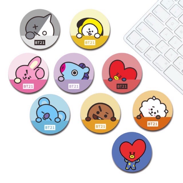 Popsocket BT21 Akrilik / Phone Holder Karakter BT21 / Phone Grip Kartun Bangtan Boys BT21 Army / Pop Socket Karakter Korea