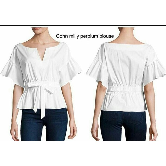 [BB] Baju Branded Murah Consenso White n Black Peplum Blouse Ori Prem