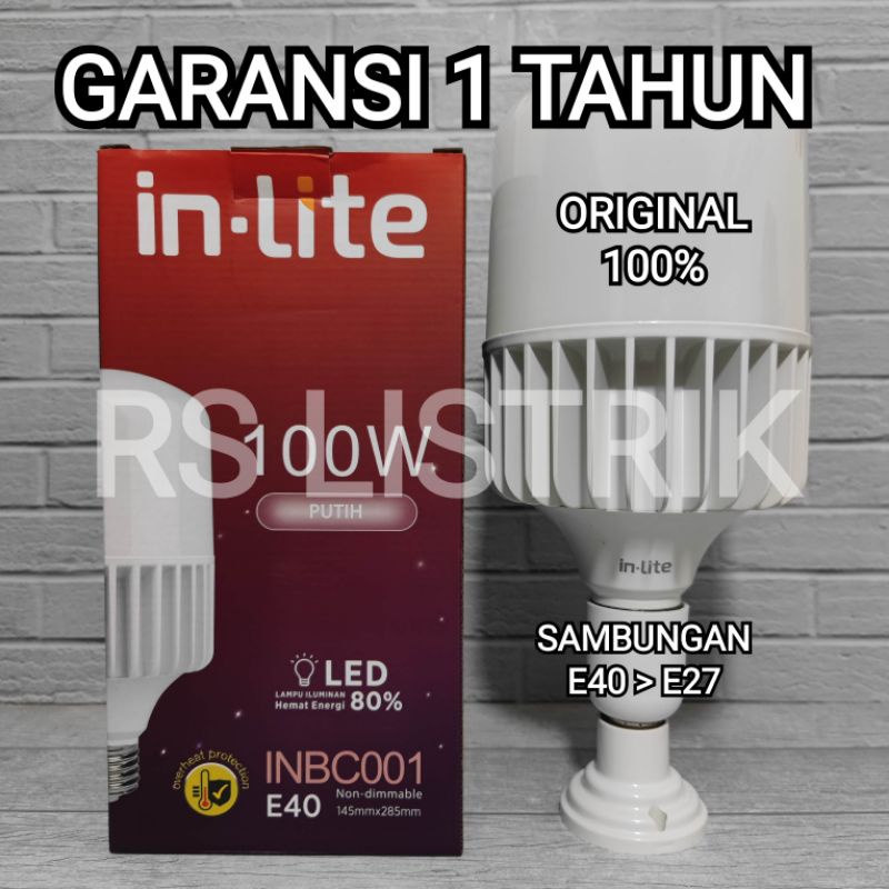 IN-LITE LAMPU LED CAPSULE 100W 100 WATT INBC001 CAHAYA PUTIH E40 6500K COOL DAYLIGHT