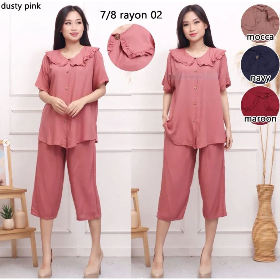 COD Setelan Wanita Kekinian Import / One set Rayon premium / Setelan Korean style / setelan wanita premium / setelan lebaran / botega set premium / setelan wanita premium import  / setelan wanita celana selutut / busui friendly