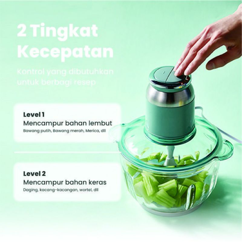 Emily Food Chopper 2,5L - Alat Perajang Makanan Elektrik