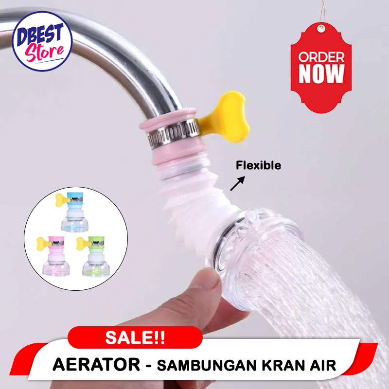 BISA COD - Aerator Sambungan Kran Air Cuci Piring - Saringan Air Kran 360 Derajat - Warna Random