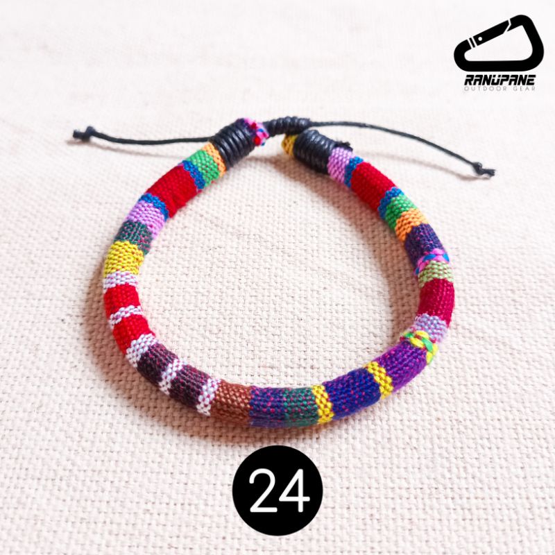 Gelang Tenun Etnik Songket Gelang khas Lombok Motif Unik Gelang Vintage Etnik Etnic Pendaki Gunung Pria Wanita-24