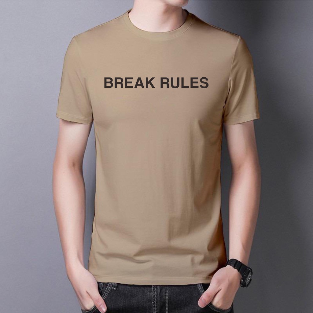 BS//TERLARIS//BAJU KAOS BREAK RULES TANGAN PENDEK PRIA DAN WANITA//GOOD QUALITY