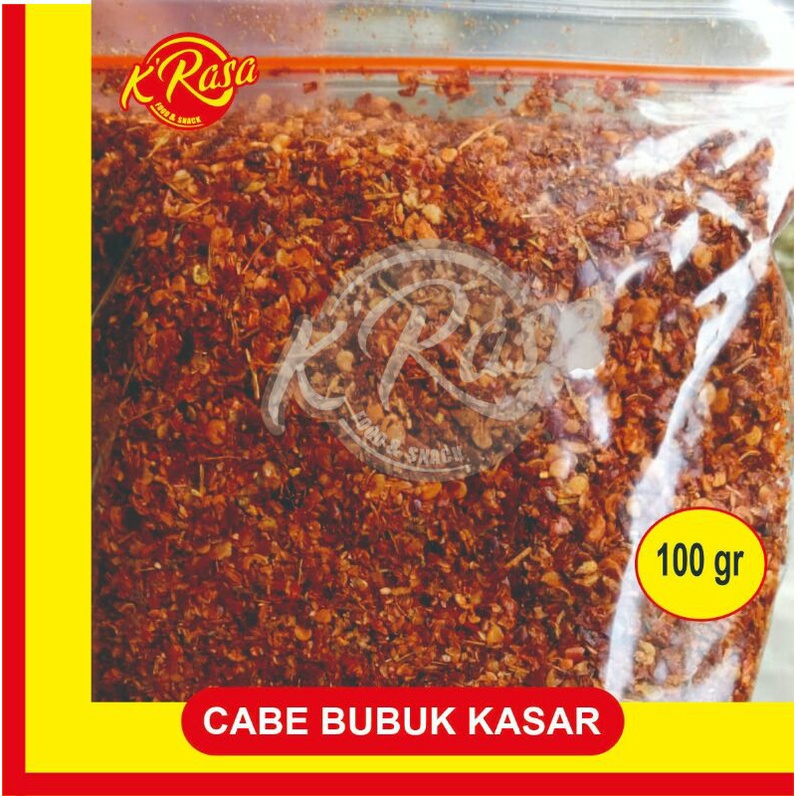 

Cabe bubuk kasar 100 gr pedas hot jeletot cocok buat baso aci, seblak,aneka snack basreng,cimol , makaroni dll