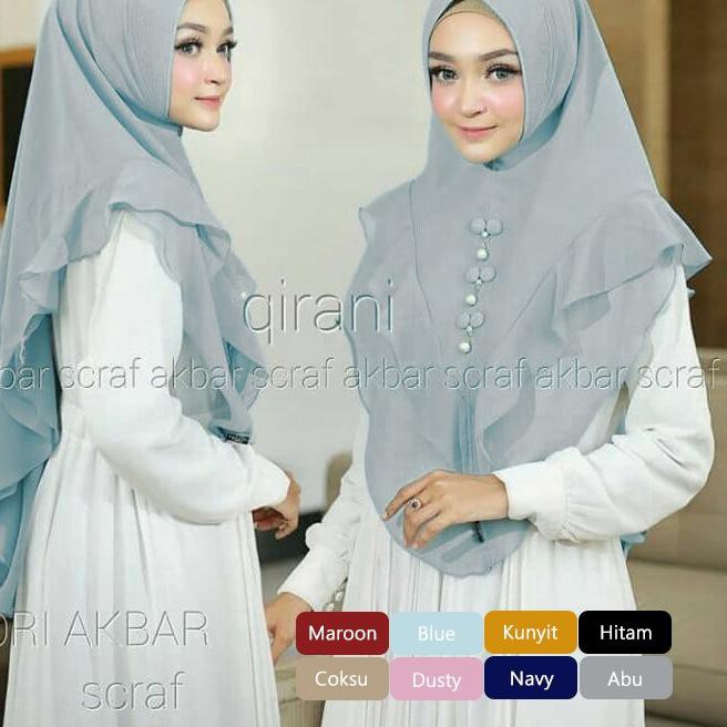 [NVP] Jilbab Instan Syari Hijab Kerudung Khimar Kancing Qirani 2 Layer Pinguin Ceruti Sifon Spesial
