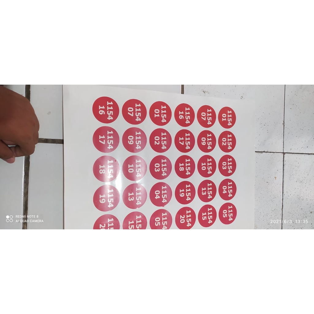 

Cetak Kertas Stiker Murah transparan dan vinil putih (vinyl Susu), + Cutting custom, utk label box