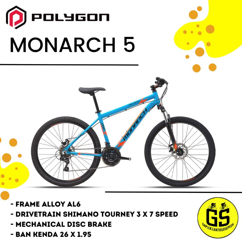 Sepeda Gunung MTB Polygon Monarch 5 M5 5.0 26 Inch Alloy 7 Speed