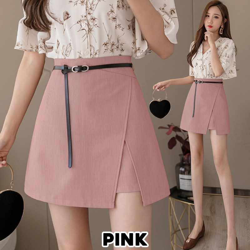 KARAKOREA 8206 Venneta Skirt with belt/Rok Pendek/Korean Mini Skirt/Rok Korea Skirt