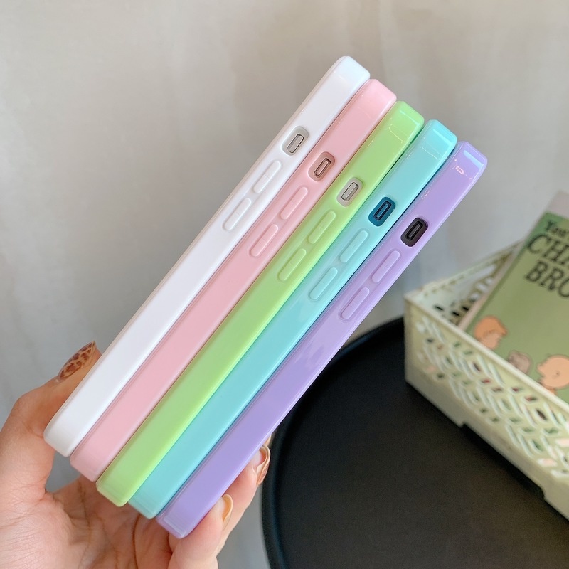 Casing Bahan Akrilik Transparan Warna Permen Untuk Iphone 12 11 Pro X Xs Max 7 8 Plus