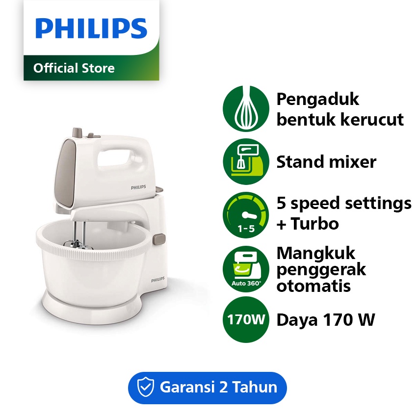 Jual PHILIPS Stand Mixer HR1559/50 170 Watt, with Bowl, Pengocok