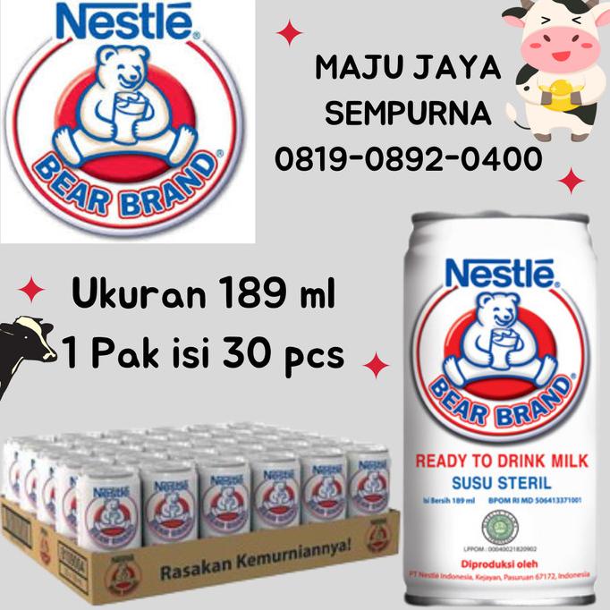 

[COD] Nestle Bear Brand Milk - Susu Beruang Kaleng 189ml - 30 Kaleng [COD]