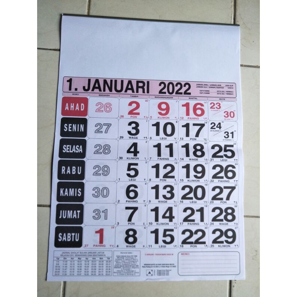 Jual Kalender 2023 Kalender Almanak Jumbo Dinding Kantor Angka Besar