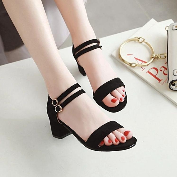 NUT.10Jn22ι | US42 Sandal sendal heels 5cm wanita cewek perempuan remaja kondangan wisuda tali tingg