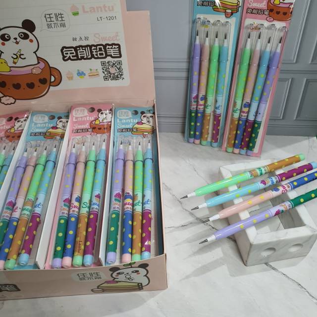 

pensil lantu susun bensia (1 set=4pc)/pensil susun/pensil bensia lucu /pencil lantu/lantu/bensia